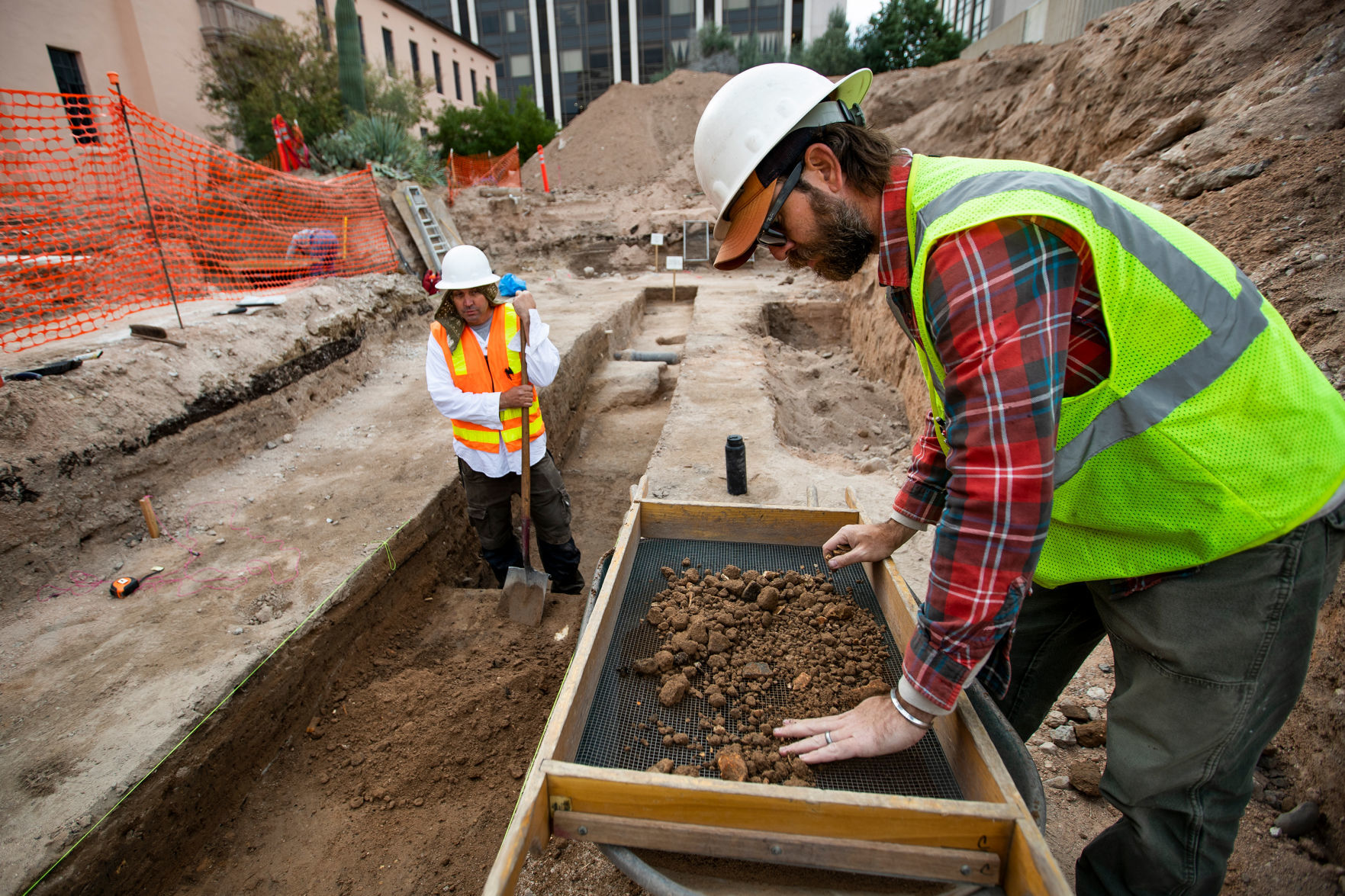Archeological dig by the Historic County Courthouse